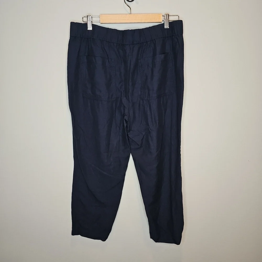 Banana Republic Women's Navy Blue Tencel Linen Chino Pull On Pants Size Large‎